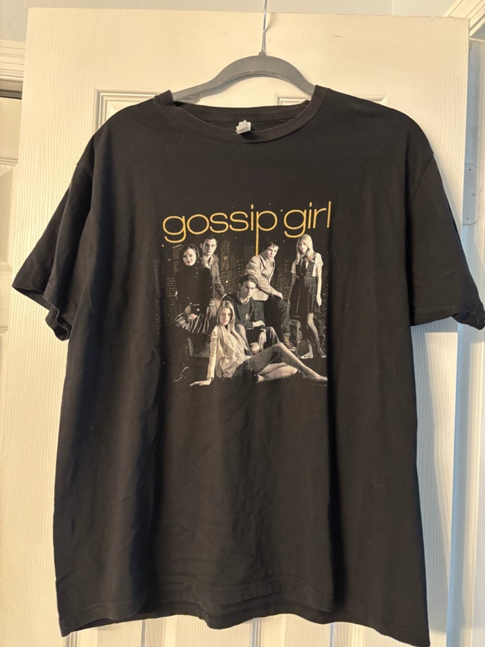 Gossip Girl Graphic Tee in Black with Yellow Logo